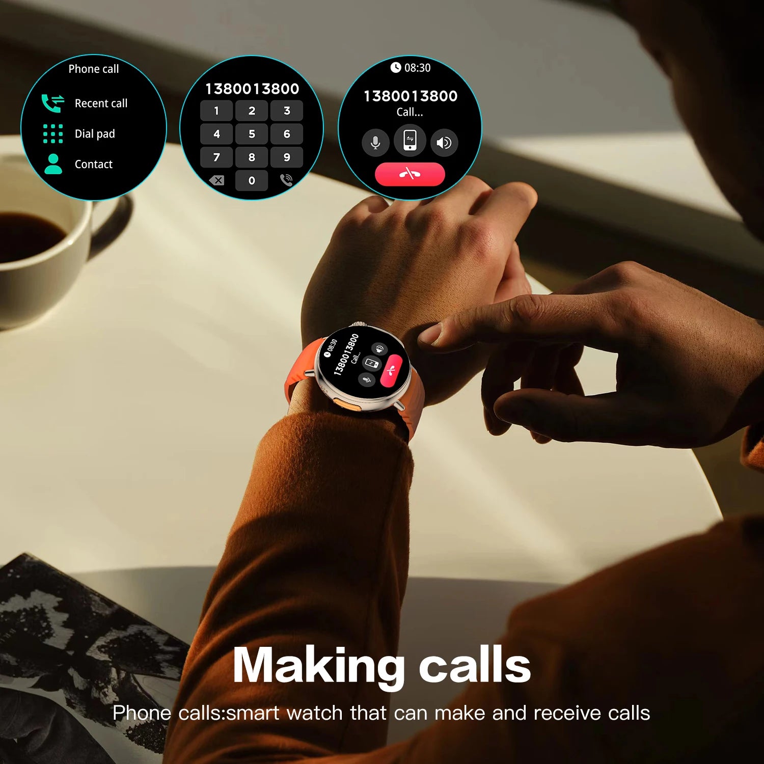 Smart Watch for Men Women Bluetooth Call Heart Rate Monitor Multi Sports Modes Fitness Tracker Custom Dials Music Smartwatch