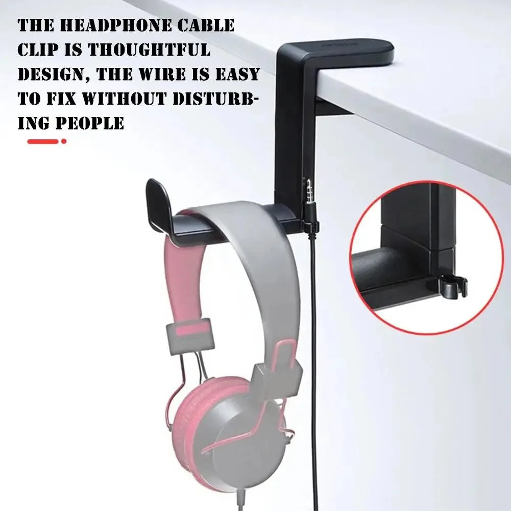360° Rotating Headphone Stand Desktop Headset Holder PC Gaming Headset Desk Hanger Hook for Earphone Controller