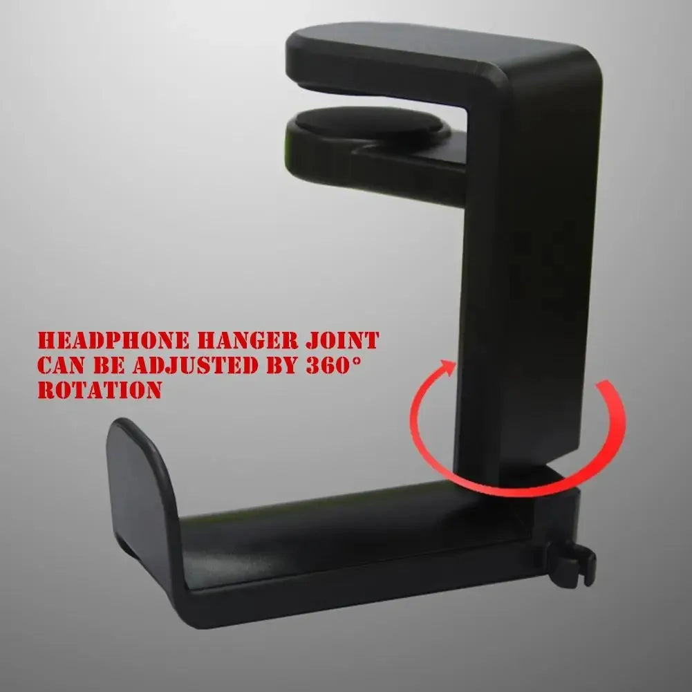 360° Rotating Headphone Stand Desktop Headset Holder PC Gaming Headset Desk Hanger Hook for Earphone Controller